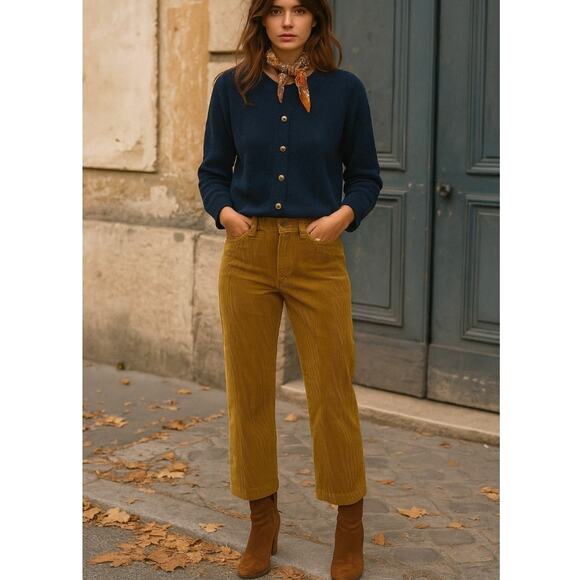 Isabel Marant 8 Straight Leg CORDUROY $595 Reo Pants Mid...